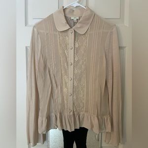J.Jill sheer pale pink blouse S